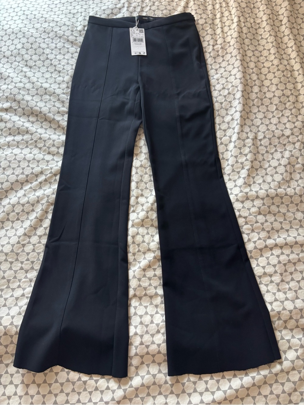 Mango Black Boot-Cut Flared Pants